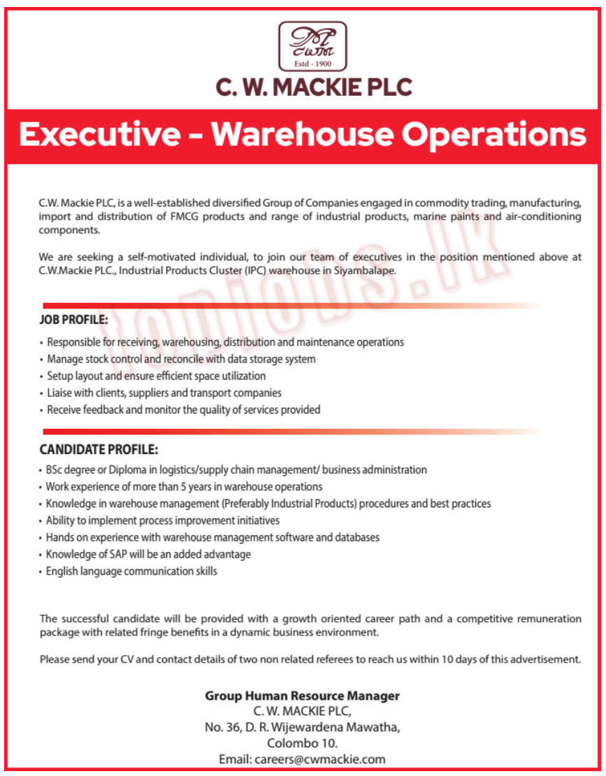 Executive - Warehouse Operations