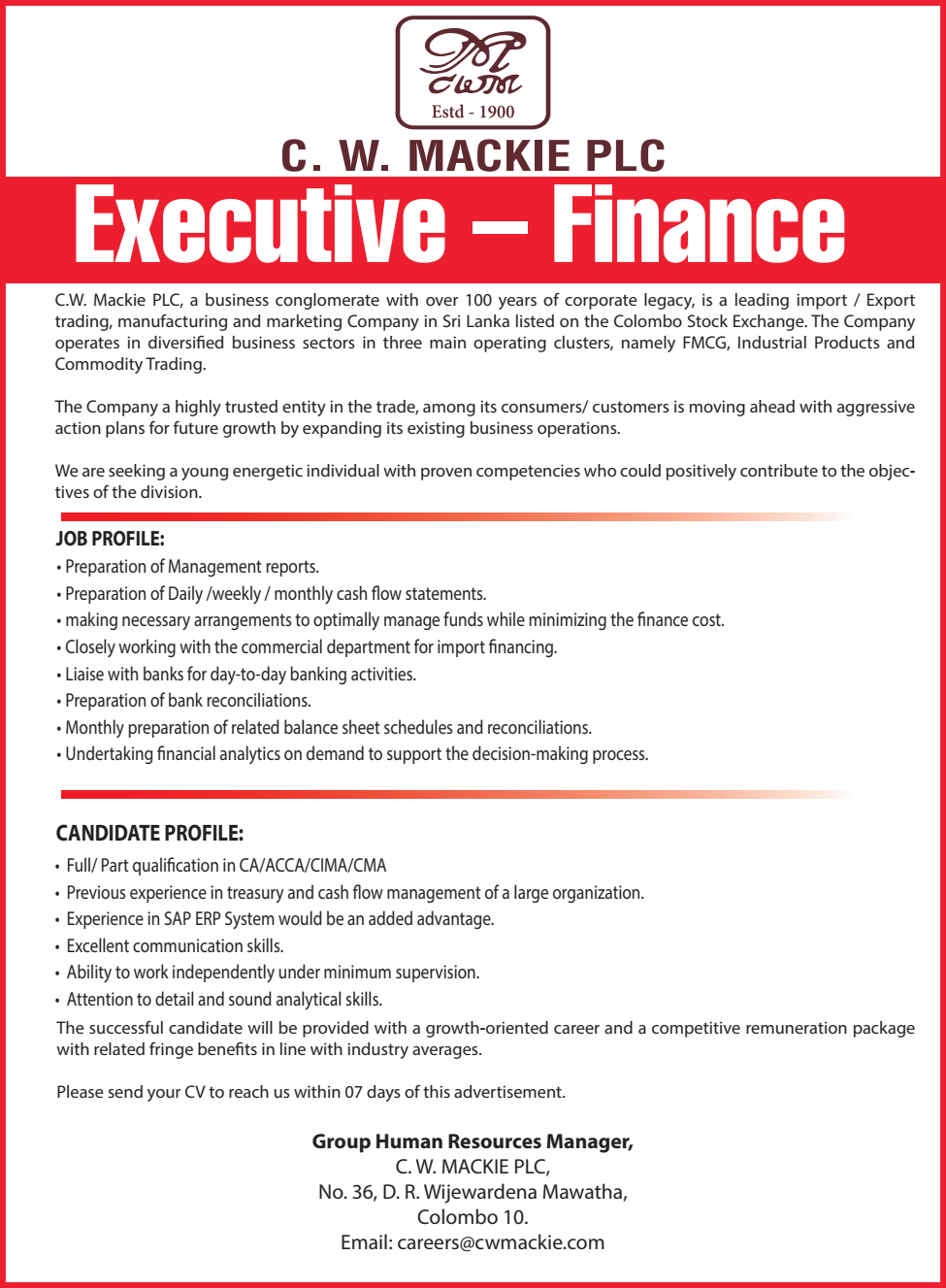 Executive - Finance